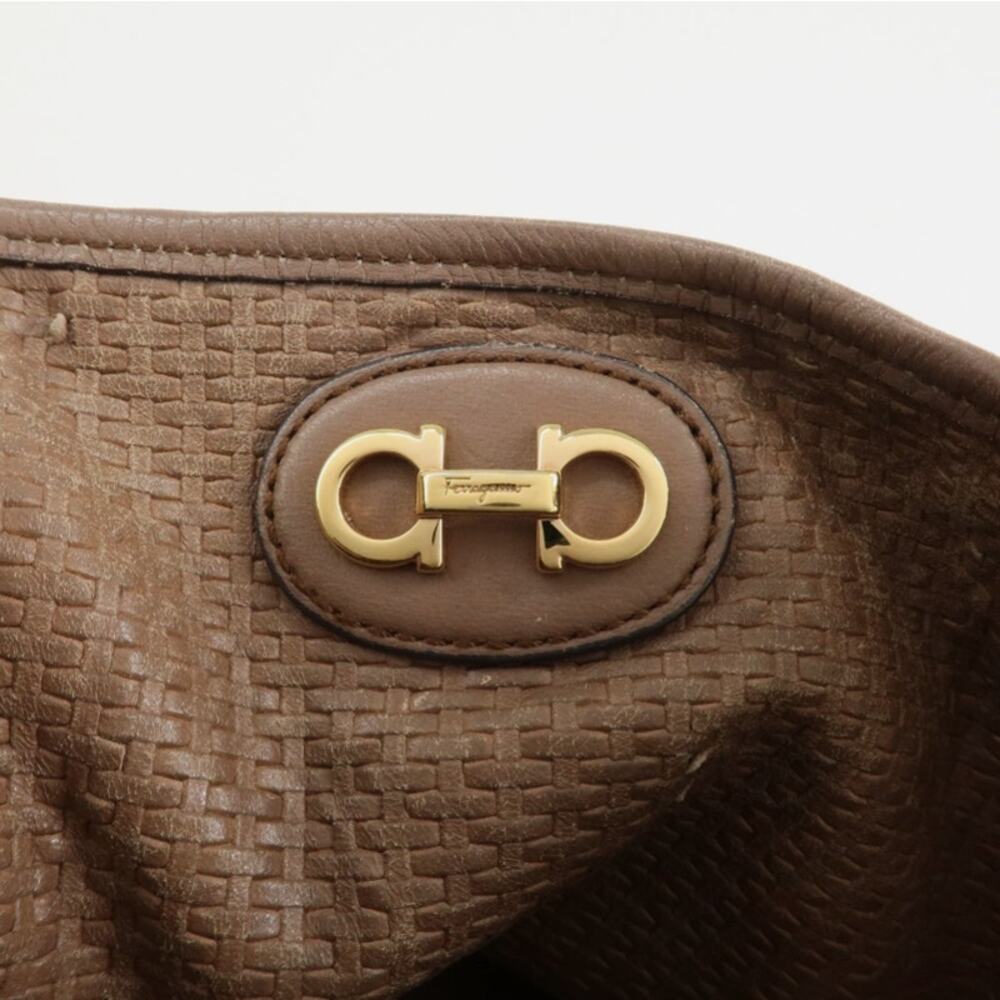 💎✨Authentic✨💎Ferragamo Gancini Leather Nylon Tote Bag Ivory Multicolor - Picture 17 of 17
